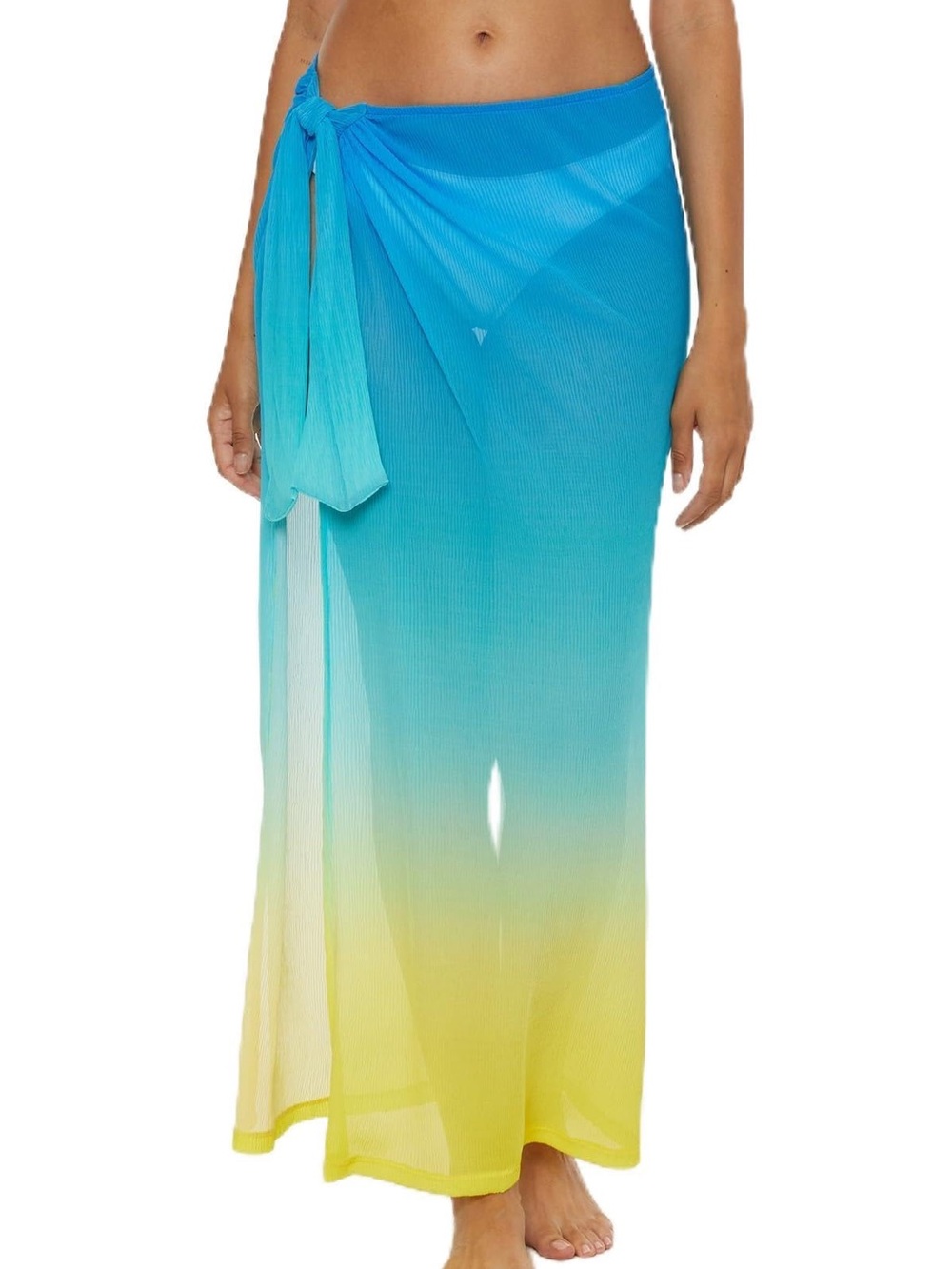 NWT Trina Turk Blue Ombre Mesh Pareo Wrap Swim Cover Up XS/S